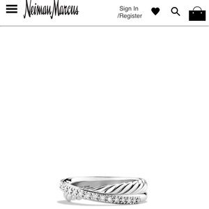 DY Crossover Ring with Diamonds